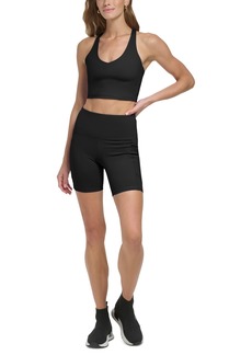 Dkny Sport Women's Balance Super High Rise Pull-On Bicycle Shorts - Black