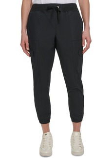 Dkny Sport Women's Cotton Drawstring Cargo Joggers - Black