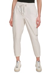 Dkny Sport Women's Cotton Drawstring Cargo Joggers - Sand