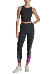 Dkny Sport Women's High-Rise Colorblocked 7/8 Leggings - Black/Orchid