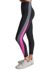 Dkny Sport Women's High-Rise Colorblocked 7/8 Leggings - Black/Orchid