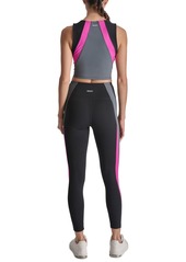 Dkny Sport Women's High-Rise Colorblocked 7/8 Leggings - Black/Orchid