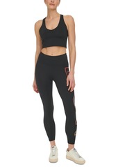 Dkny Sport Women's High-Waist 7/8 Exploding-Logo Leggings - Black