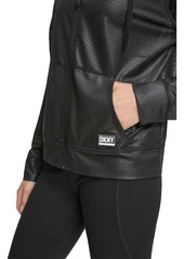 Dkny Sport Women's Honeycomb Mesh Full-Zip Hoodie - Black