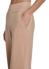 Dkny Sport Women's Mini-Stud-Logo Wide-Leg Fleece Sweatpants - Praline Cm