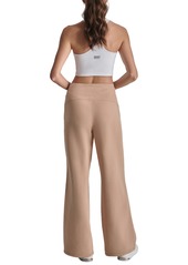 Dkny Sport Women's Mini-Stud-Logo Wide-Leg Fleece Sweatpants - Praline Cm