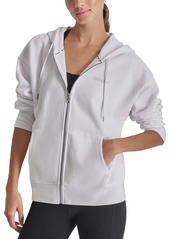 Dkny Sport Women's Mini-Stud-Logo Zippered Fleece Hoodie - Knckout Pi