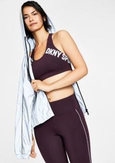Dkny Sport Womens Reflective Piping Hoodie Reflective Logo Low Impact Sports Bra High Waisted Leggings