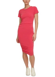 Dkny Sport Women's Ruched Short-Sleeve Dress - Virtual Pink