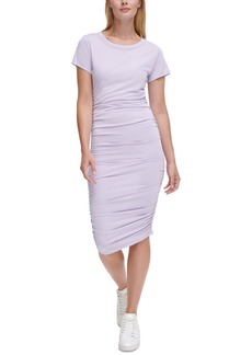 Dkny Sport Women's Ruched Short-Sleeve Dress - Lavender