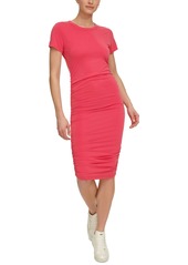 Dkny Sport Women's Ruched Short-Sleeve Dress - Virtual Pink