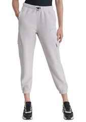 Dkny Sport Women's Tech Fleece Cargo Jogger Sweatpants - Oat