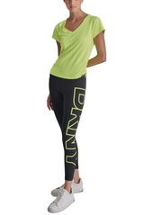 Dkny Sport Women's Tech Textured Ruched-Sides T-Shirt - Zest