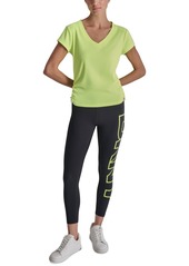 Dkny Sport Women's Tech Textured Ruched-Sides T-Shirt - Zest