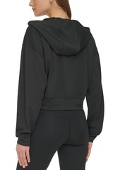 Dkny Sport Women's Textured-Jacquard Long-Sleeve Hoodie - Black