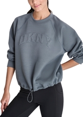 Dkny Sport Women's Varsity Puffed Logo Drawcord Sweatshirt - Spruce