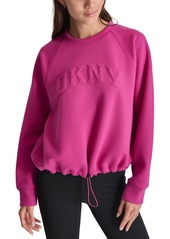 Dkny Sport Women's Varsity Puffed Logo Drawcord Sweatshirt - Spruce