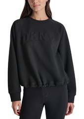 Dkny Sport Women's Varsity Puffed Logo Drawcord Sweatshirt - Spruce