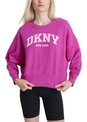 Dkny Sport Women's Varsity Puffed Logo Sweatshirt - Black