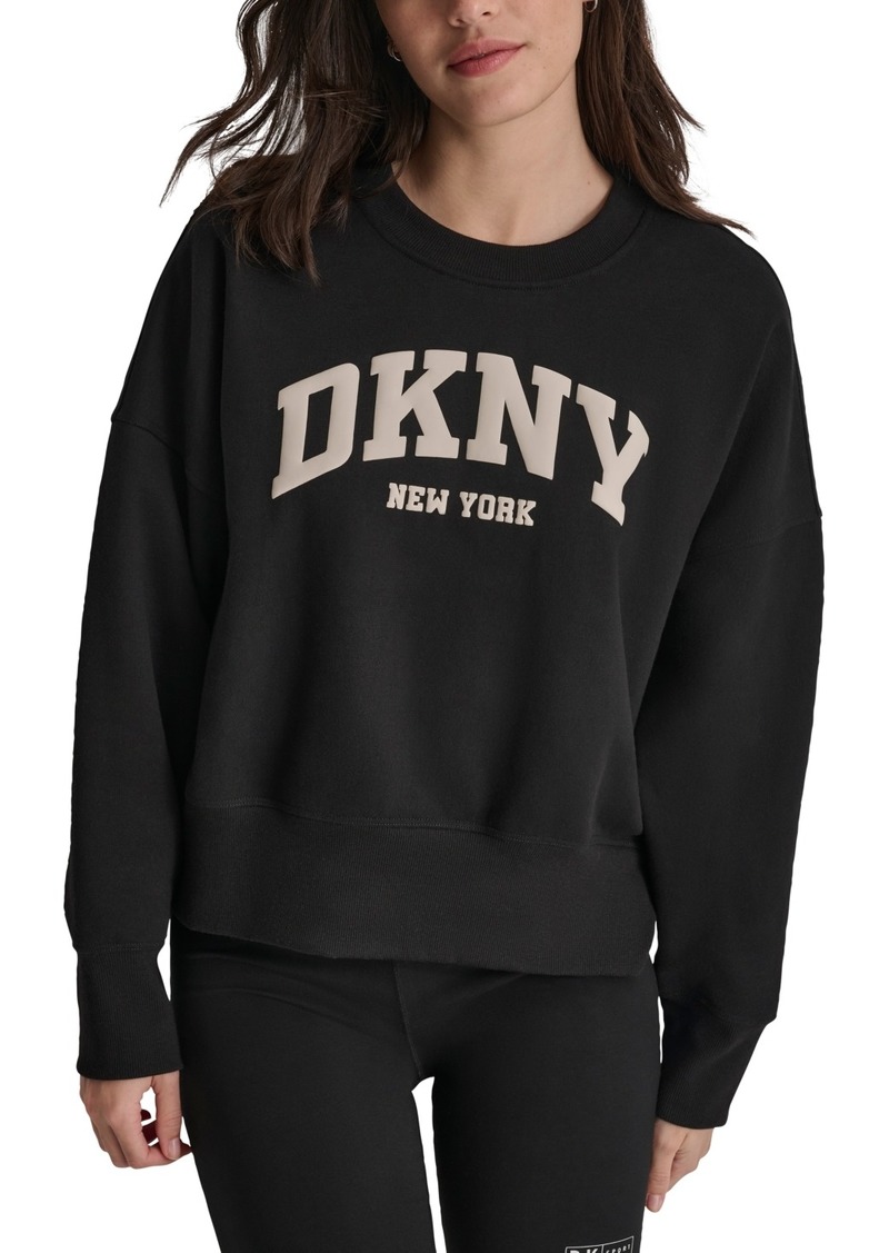 Dkny Sport Women's Varsity Puffed Logo Sweatshirt - Black