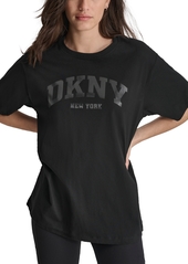 Dkny Sport Women's Varsity Satin Logo T-Shirt - Lily Pad