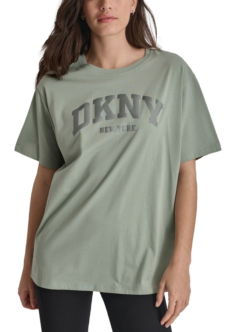 Dkny Sport Women's Varsity Satin Logo T-Shirt - Lily Pad