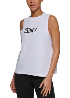 Dkny Sports Women's Two Tone Logo Print Tank Top - White