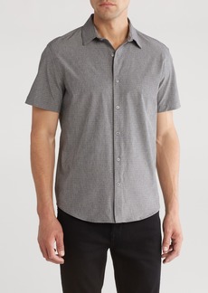 DKNY SPORTSWEAR Ezra Short Sleeve Button-Up Shirt in Grey at Nordstrom Rack