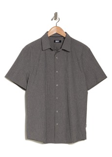 DKNY SPORTSWEAR Ezra Short Sleeve Button-Up Shirt in Grey at Nordstrom Rack