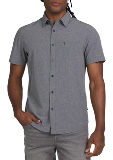 DKNY SPORTSWEAR Holland Short Sleeve Button-Up Shirt in Grey at Nordstrom Rack