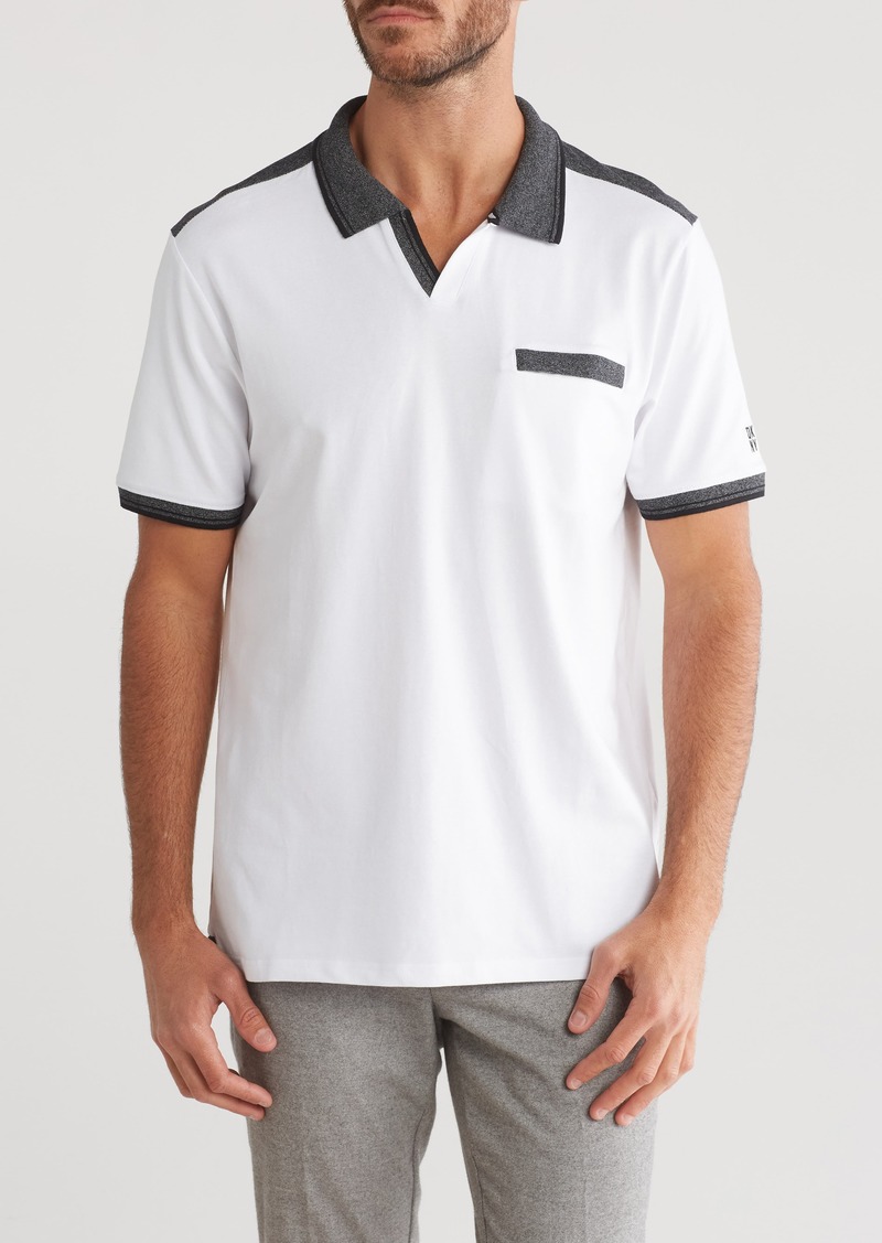 DKNY Marr Stretch Cotton Polo in White at Nordstrom Rack
