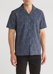 DKNY SPORTSWEAR Roscoe Short Sleeve Button-Up Camp Shirt in Graphite at Nordstrom Rack