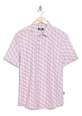 DKNY Simon Short Sleeve Button-Up Shirt in Orchid at Nordstrom Rack