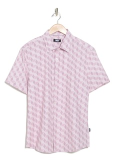 DKNY SPORTSWEAR Simon Short Sleeve Button-Up Shirt in Orchid at Nordstrom Rack