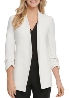 DKNY SPORTSWEAR Women's Missy Foundation Long Sleeve Shawl Collar Jacket Ivy-Ivory XL