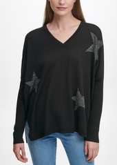 Dkny Star-Print Drop-Shoulder Sweater