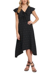 Dkny Starry Ruched Tie-Front Dress