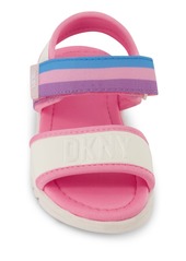Dkny Toddler Girls Elastic Strap Pop Logoing Flat Sandals - White
