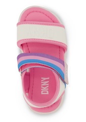 Dkny Toddler Girls Elastic Strap Pop Logoing Flat Sandals - White