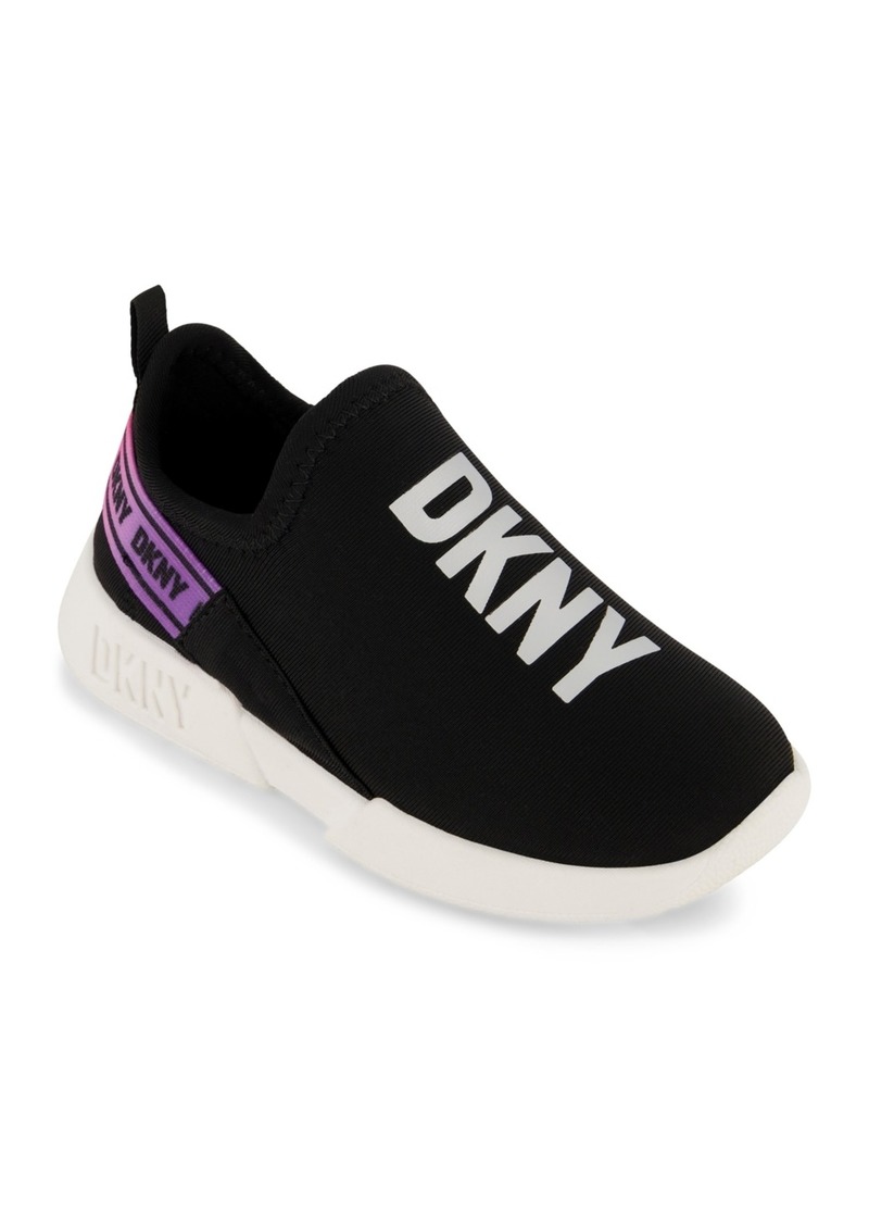 Dkny Toddler Girls Slip On Logo Sneakers - Black