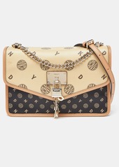 Dkny Tri Color Printed Coated Canvas And Leather Elissa Chain Shoulder Bag