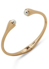 Dkny Two-Tone Bead-Tipped Hinged Cuff Bracelet - Gold/silve