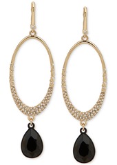 Dkny Two-Tone Pave Oval & Tear-Shape Stone Linear Statement Earrings - Jet