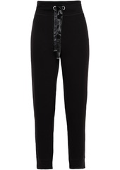 Dkny Woman Cropped French Terry Track Pants Black