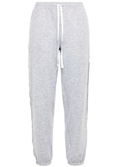 Dkny Woman Jacquard-trimmed Mélange Fleece Pajama Pants Gray