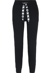 Dkny Woman French Cotton-blend Terry Track Pants Black