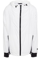 Dkny Woman Perforated Shell Hooded Track Jacket White