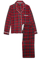 Dkny Woman To Me From Me Checked Fleece Pajama Set Claret