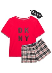 Dkny Woman Check Please Printed Cotton-blend Jersey And Flannel Pajama Set Tomato Red