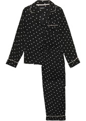 Dkny Woman Printed Crepe De Chine Pajama Set Black